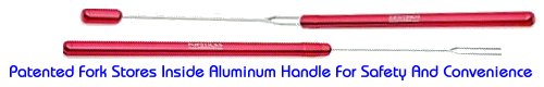 POPSTICKS patented hot dog fork that stores inside of its own handle